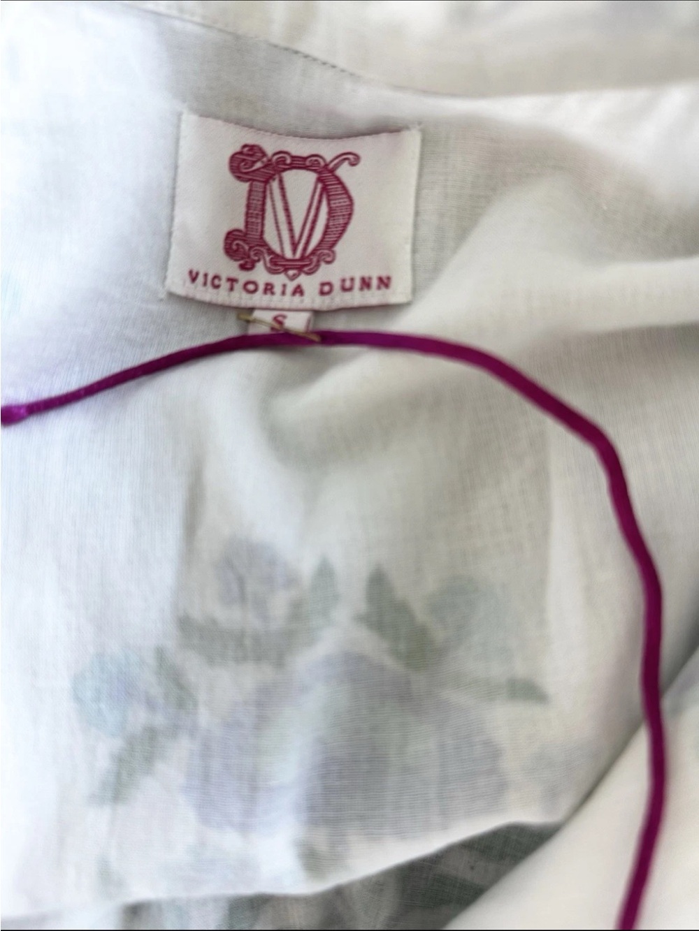 Victoria Dunn Magnolia Flutter Sleeve White Block Print Dress - Picture 7 of 8